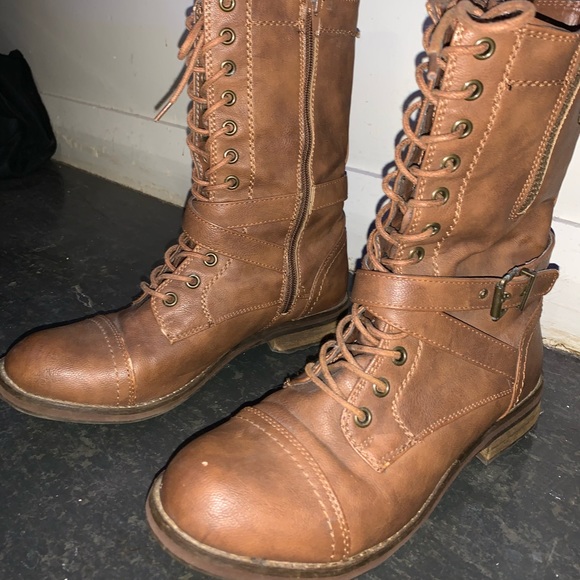 Women’s Brown Combat Boots - Picture 2 of 2